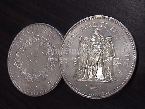 50 Franchi argento Francia dal 1974 al 1980