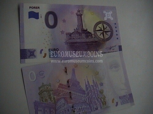 banconota zero euro souvenir Faro di Porer