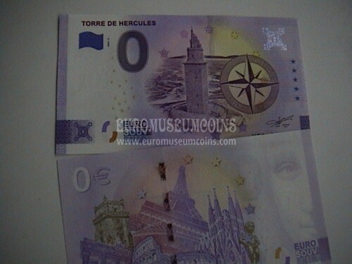 banconota zero euro souvenir Faro Torre de Hercules