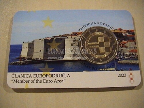 Croazia 2023 Introduzione Euro 2 Euro commemorativo coincard originale ufficiale