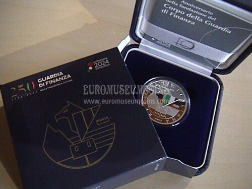 Italia 2024 Guardia di Finanza 5 euro commemorativo in argento proof