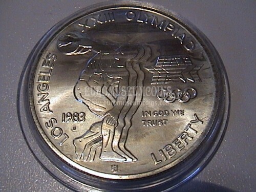 1983 Stati Uniti 1 Dollaro Olimpiadi Los Angeles in argento FDC zecca S
