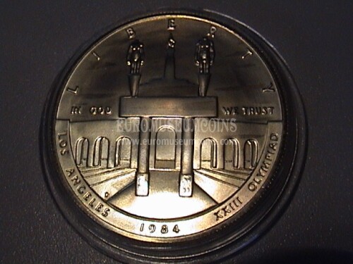 1984 Stati Uniti 1 Dollaro Olimpiadi Los Angeles in argento FDC zecca D