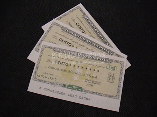 1976 Lotto di 6 Miniassegni Banco di Napoli 02 Febbraio