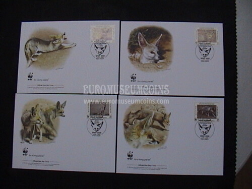 2008 Libia serie WWF Volpe di Ruppell 4 Buste FDC