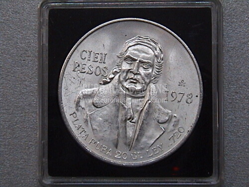 1978 Messico 100 Pesos in argento Jose Morelos