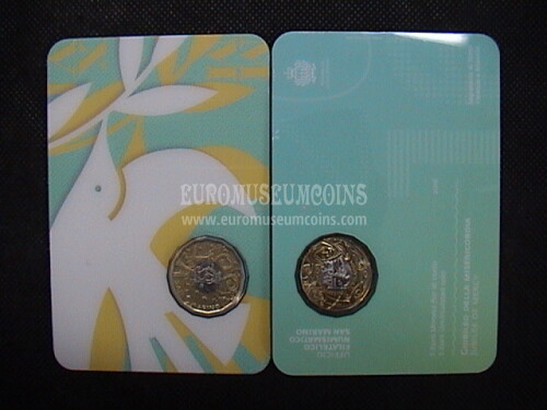2016 San Marino 5 Euro FDC bimetallico Giubileo della Misericordia in coincard 