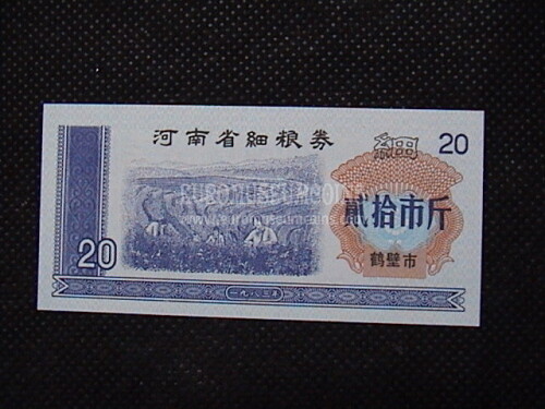 20 Unit Banconota emessa dalla Cina 1976