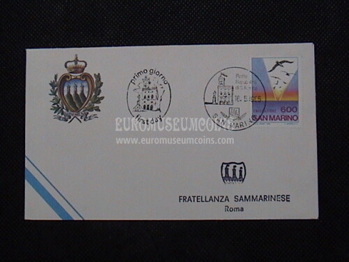 1985 San Marino Emigrazione Busta primo giorno di emissione 