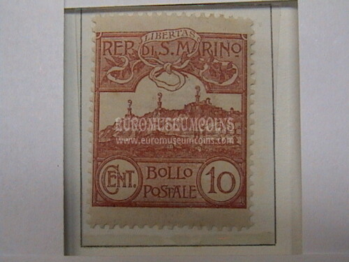 1903 francobollo 10 cent Vedute SAN MARINO