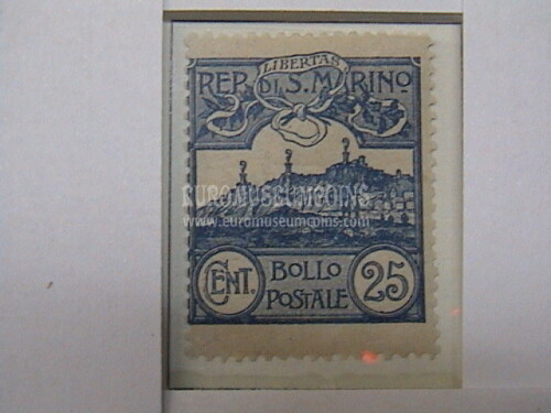 1903 francobollo 25 cent Vedute SAN MARINO