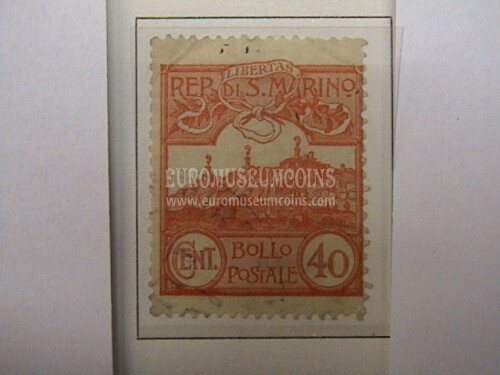 1903 francobollo 40 cent Vedute SAN MARINO