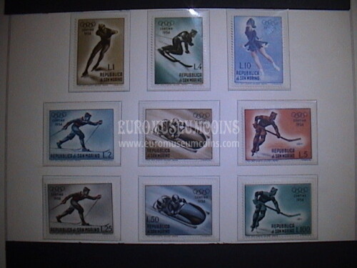 1955 serie Olimpiadi Invernali Cortina SAN MARINO