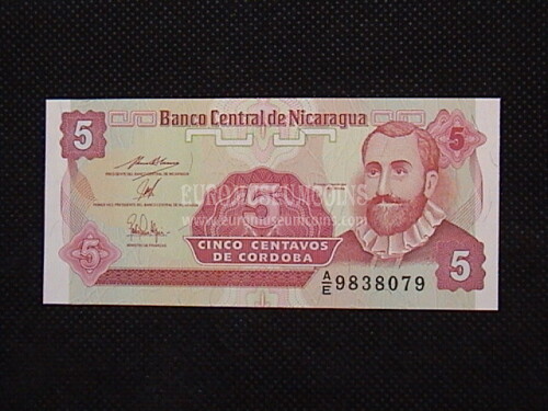 5 Centavos Banconota emessa dal Nicaragua 1991