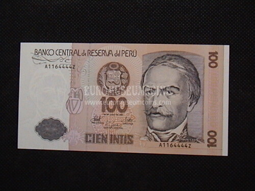 100 Intis Banconota emessa dal Perù 1987