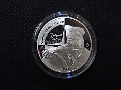 2011 Francia 10 Euro PROOF in argento Jacques Cartier