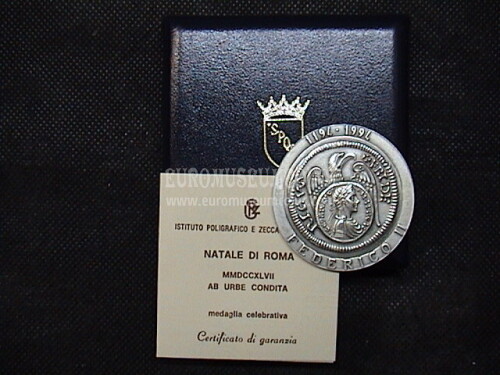 1994 Federico II medaglia in argento serie Natale di Roma