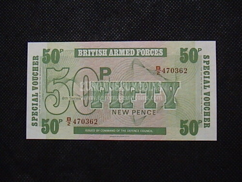 50 New Pence Banconota emessa dalla Gran Bretagna 1972