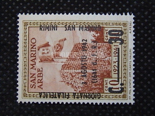 1942 Francobollo da 30 centesimi San Marino variante 225b