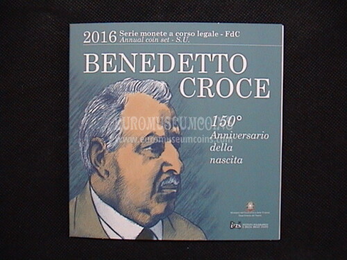 2016 Italia Benedetto Croce divisionale con 5 euro in argento FDC in folder ufficiale