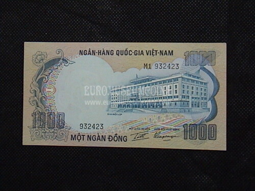 1000 Dong Banconota emessa dal Vietnam 1972