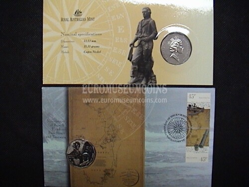 1998 Australia 50 cents Bass & Flinders in coin cover