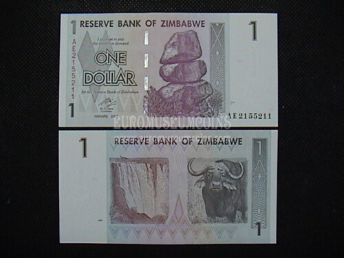 1 dollaro banconota emessa dallo Zimbabwe nel 2007  