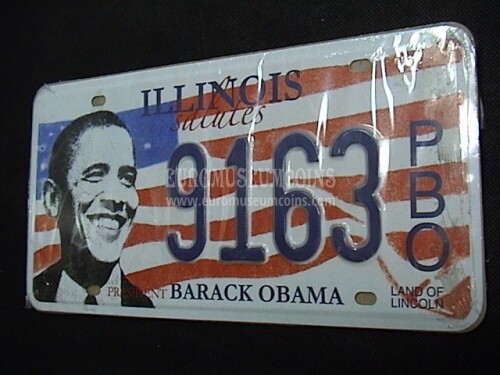 Stati Uniti d' America Illinois Obama Targa auto da collezione 