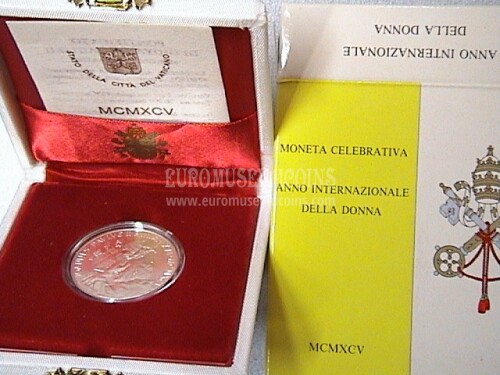 1995 Vaticano Lire 500 Anno della Donna in argento FDC