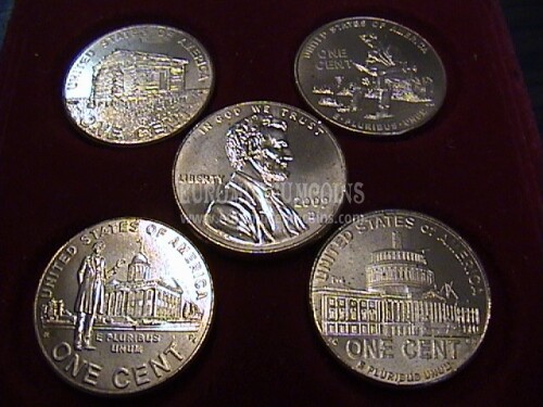 USA lotto 4 monete da 1 cent Lincoln bicentenario nascita 1809 - 2009 zecca P