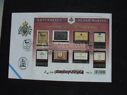 2007 FDC Vini Europei BF San Marino