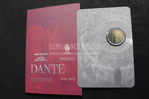 San Marino 2015 Dante Alighieri 2 euro commemorativo in folder ufficiale