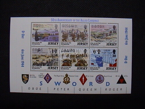 1994 Jersey foglietto francobolli 50° D-DAY