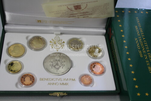 2010 Vaticano divisionale PROOF con medaglia in argento in COFANETTO ufficiale