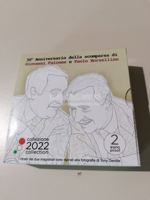 Italia 2022 Falcone e Borsellino 2 euro commemorativo Proof