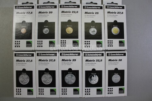 N.25 Oblo' adesivi neri Matrix per monete 