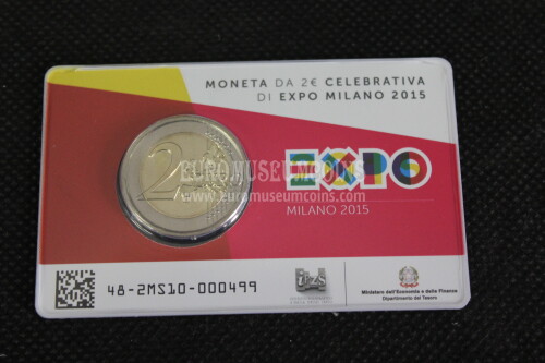 Italia 2015 2 Euro Expo Milano in coincard
