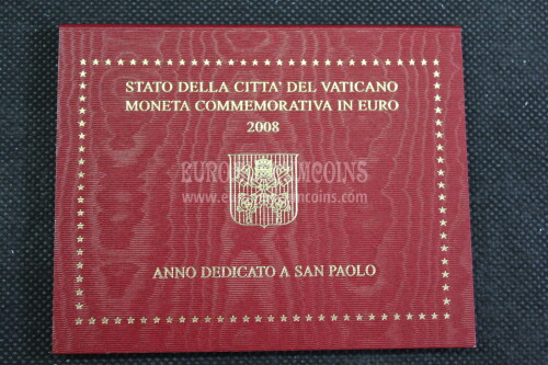 Vaticano 2008 Anno Paolino 2 euro FDC in folder ufficiale