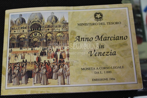 1994 Italia 1000 Lire FDC Anno Marciano in argento in folder
