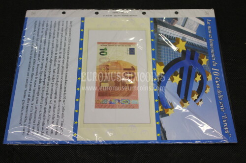 10 euro nuovo tipo Paper Money foglio aggiornamento