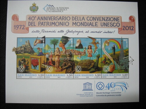 2012 foglietto BF118 San Marino Unesco