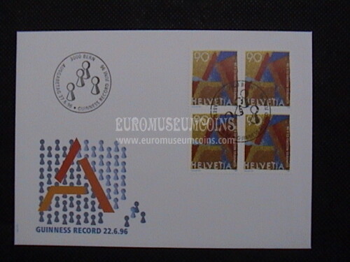 1996 Svizzera Guinnes Record Busta FDC 