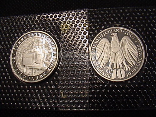 2001 Germania Corte Federale 10 Marchi Proof in argento Zecca J