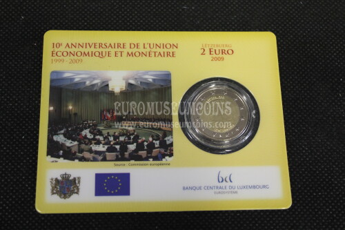 Lussemburgo 2009 EMU 2 Euro commemorativo in coincard