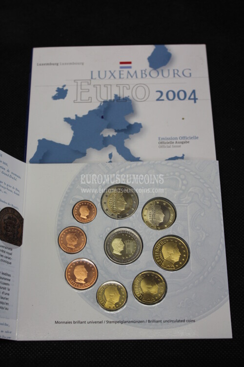 2004 Lussemburgo divisionale FDC con il 2 euro commemorativo in confezione ufficiale