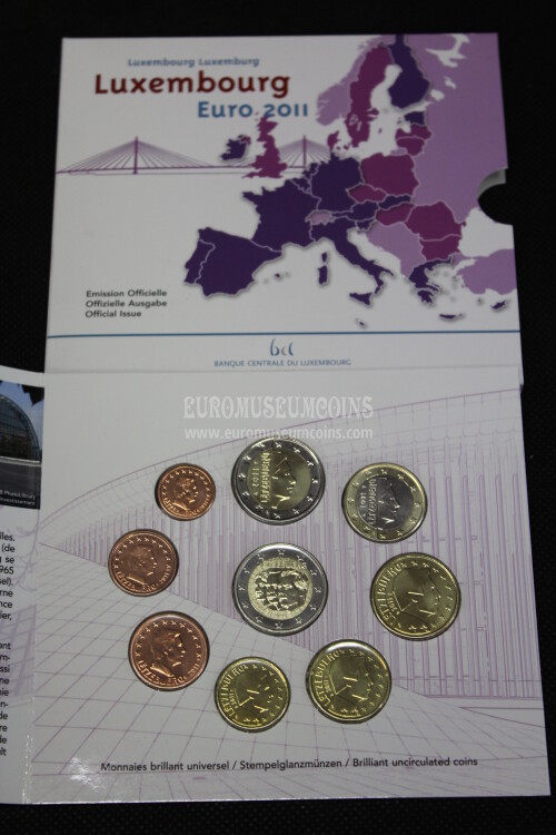 2011 Lussemburgo divisionale FDC con il 2 euro commemorativo in confezione ufficiale
