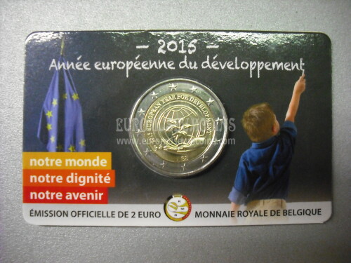 Belgio 2015 Anno dello Sviluppo 2 Euro commemorativo in coincard  ( bambino )