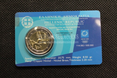Grecia 2004 Olimpiadi di Atene 2 Euro commemorativo in coincard