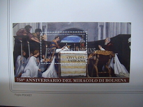 2013 Vaticano Miracolo di Bolsena  foglietto BF