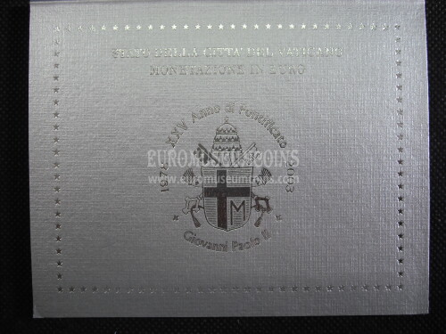 2003 Vaticano divisionale FDC in folder ufficiale